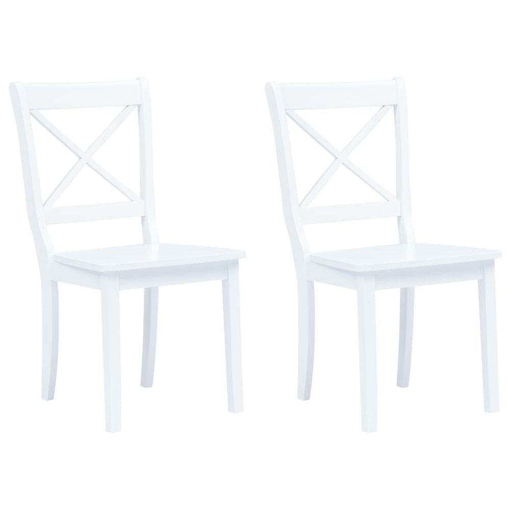 Petromila vidaXL Jedálenské stoličky 2 ks biele masívne kaučukové drevo